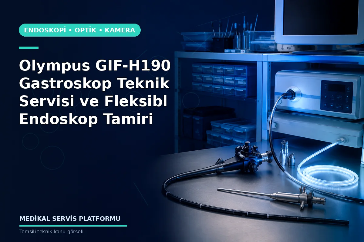 Olympus GIF-H190 Gastroskop Teknik Servisi ve Fleksibl Endoskop Tamiri konusunu açıklayan temsili teknik görsel