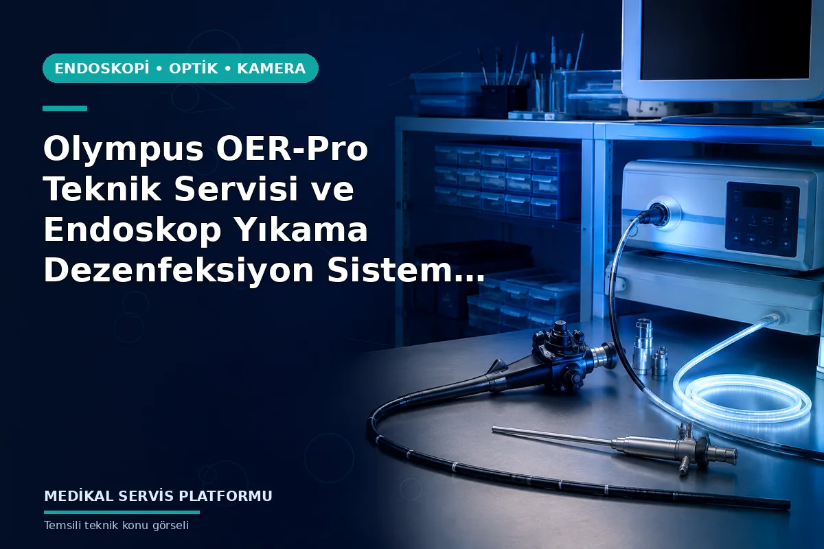 Olympus OER-Pro Teknik Servisi ve Endoskop Yıkama Dezenfeksiyon Sistemi Tamiri Olympus OER-Pro Teknik Servisi ve Endoskop Yıkama Dezenfeksiyon Sistemi Tamiri konusunu açıklayan temsili teknik görsel