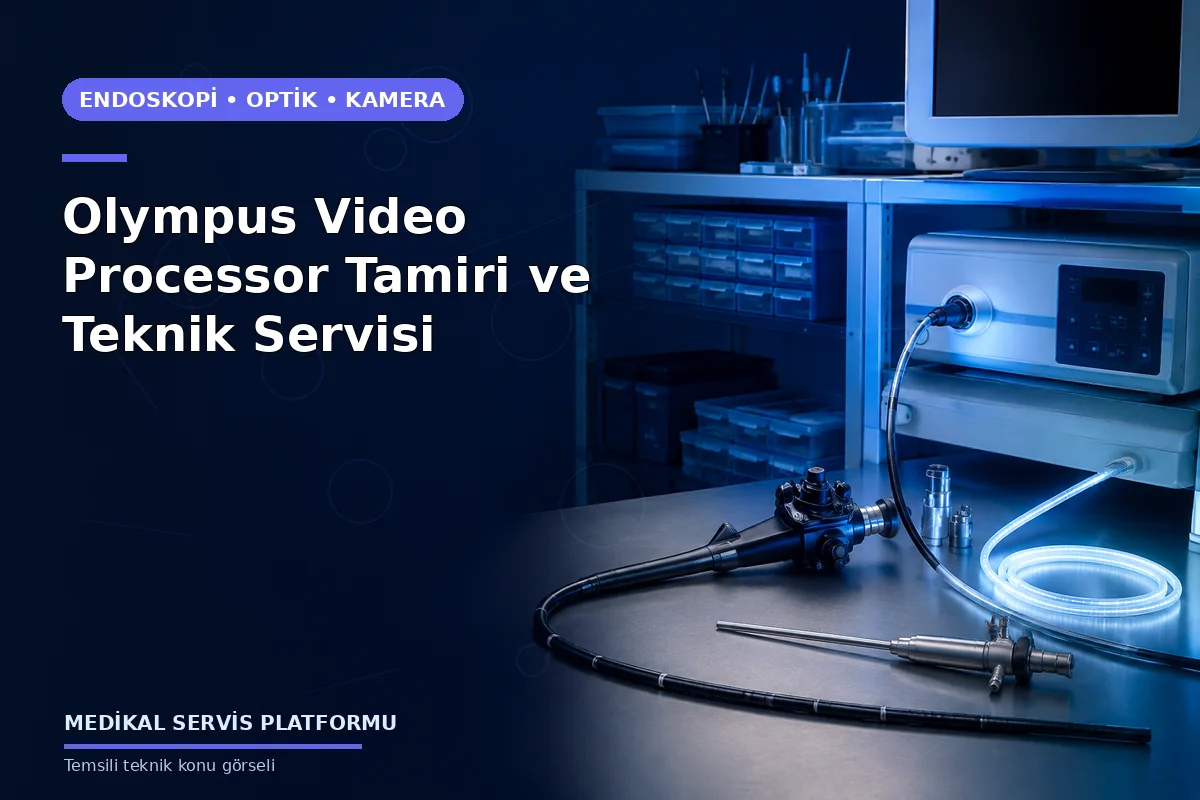 Olympus Video Processor Tamiri ve Teknik Servisi Olympus Video Processor Tamiri ve Teknik Servisi konusunu açıklayan temsili teknik görsel