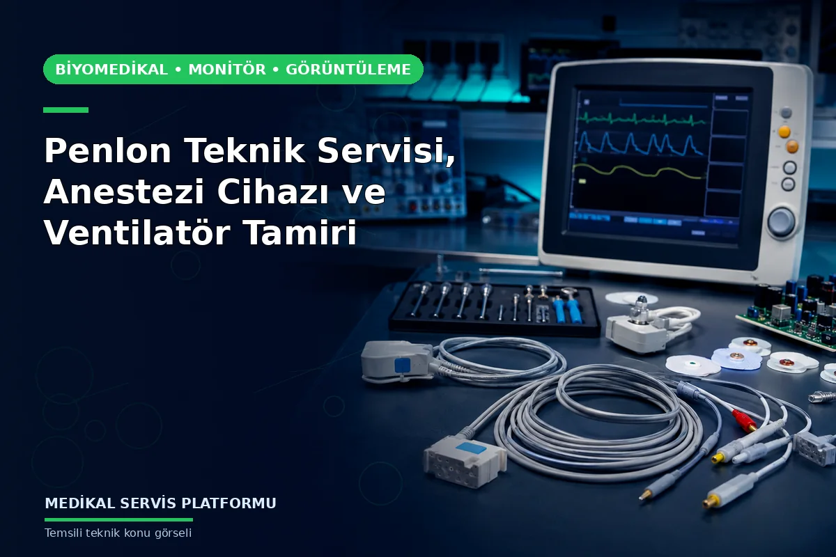 Penlon Teknik Servisi, Anestezi Cihazı ve Ventilatör Tamiri konusunu açıklayan temsili teknik görsel