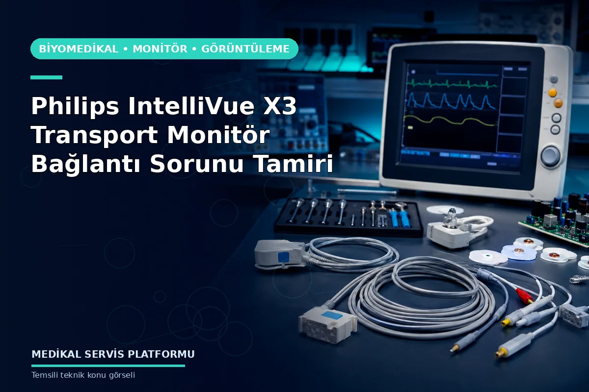 Philips IntelliVue X3 Transport Monitör Bağlantı Sorunu Tamiri konusunu açıklayan temsili teknik görsel