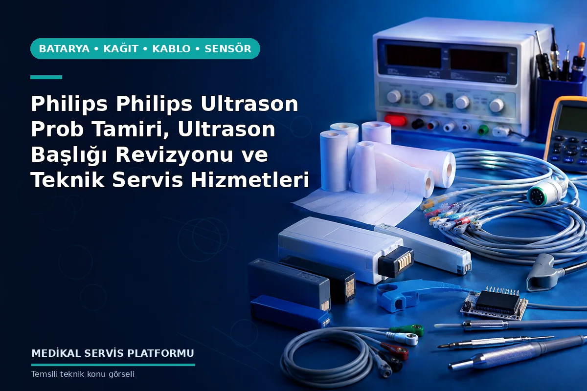 Philips Philips Ultrason Prob Tamiri, Ultrason Başlığı Revizyonu ve Teknik Servis Hizmetleri konusunu açıklayan temsili teknik görsel