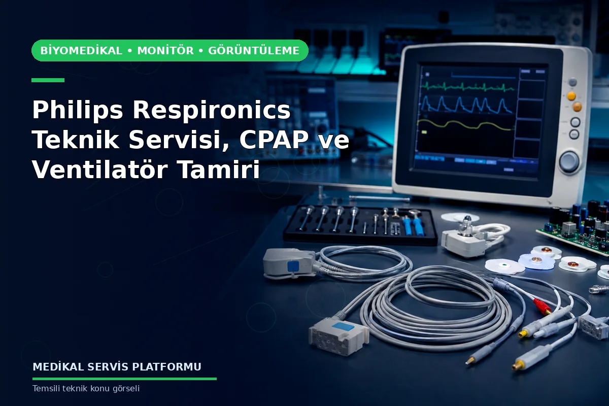 Philips Respironics Teknik Servisi, CPAP ve Ventilatör Tamiri Philips Respironics Teknik Servisi, CPAP ve Ventilatör Tamiri konusunu açıklayan temsili teknik görsel