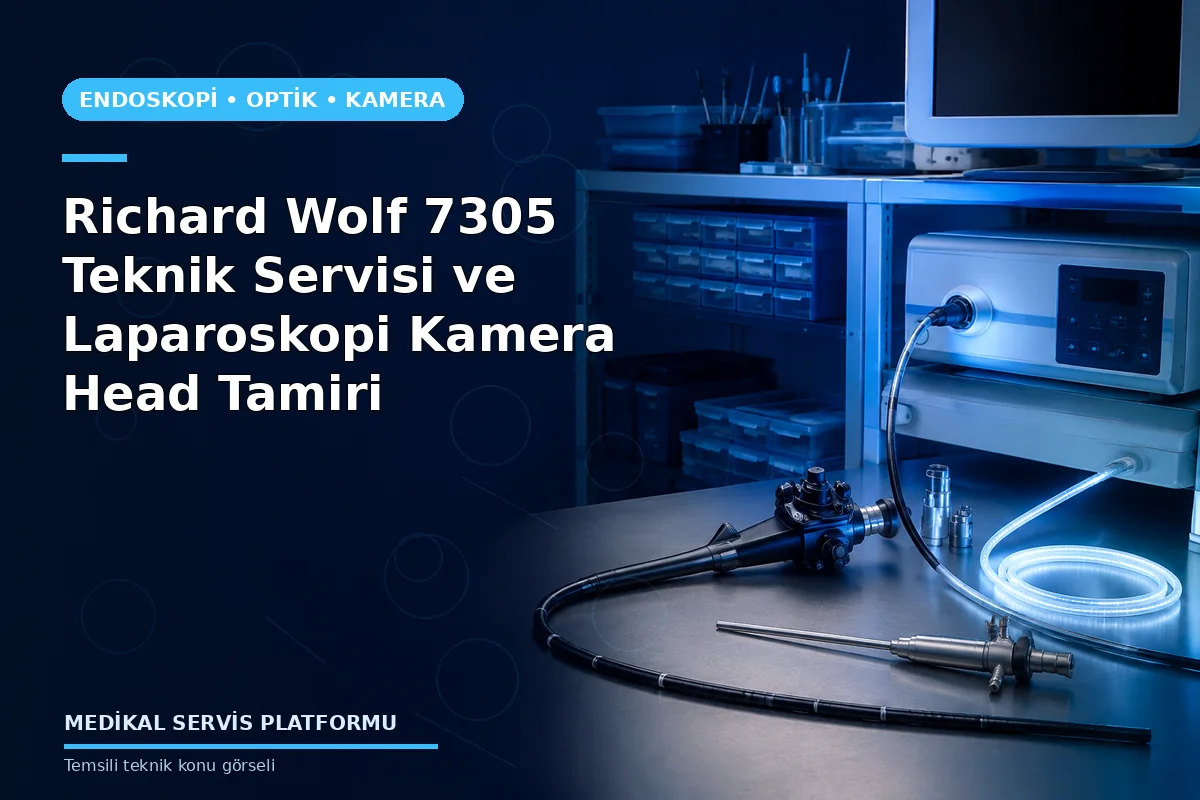 Richard Wolf 7305 Teknik Servisi ve Laparoskopi Kamera Head Tamiri konusunu açıklayan temsili teknik görsel