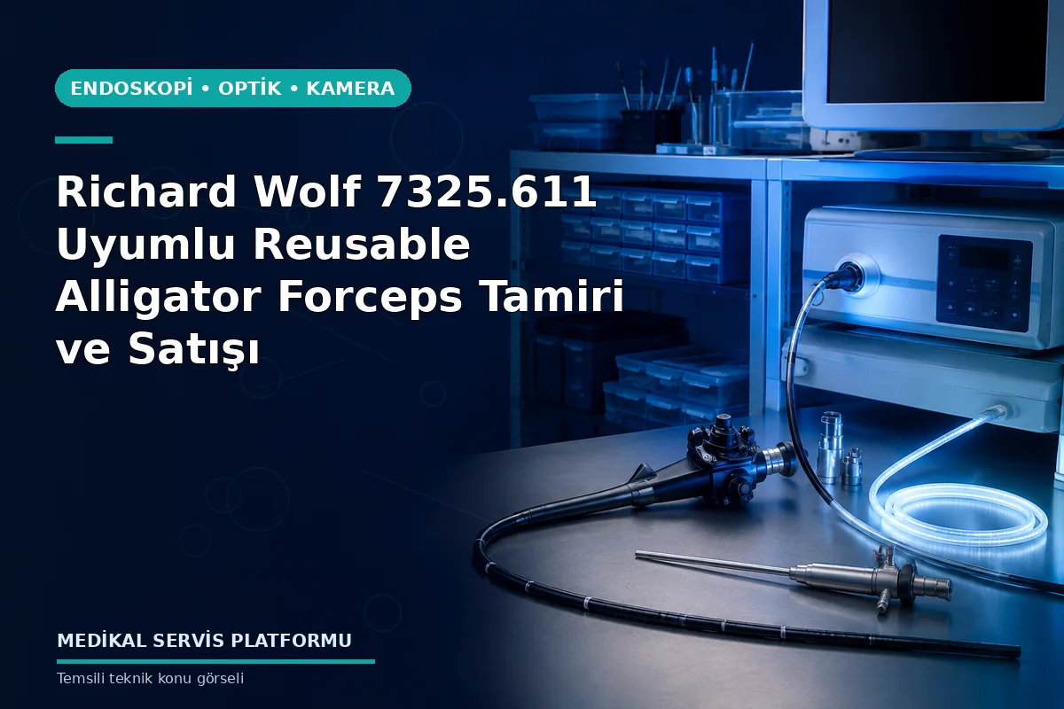 Richard Wolf 7325.611 Uyumlu Reusable Alligator Forceps Tamiri ve Satışı Richard Wolf 7325.611 Uyumlu Reusable Alligator Forceps Tamiri ve Satışı konusunu açıklayan temsili teknik görsel