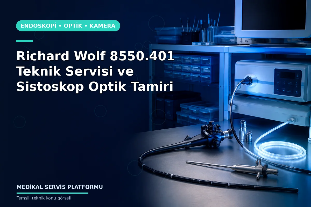 Richard Wolf 8550.401 Teknik Servisi ve Sistoskop Optik Tamiri Richard Wolf 8550.401 Teknik Servisi ve Sistoskop Optik Tamiri konusunu açıklayan temsili teknik görsel