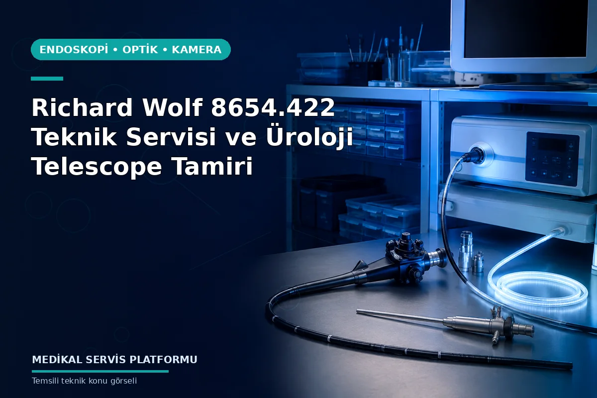 Richard Wolf 8654.422 Teknik Servisi ve Üroloji Telescope Tamiri konusunu açıklayan temsili teknik görsel