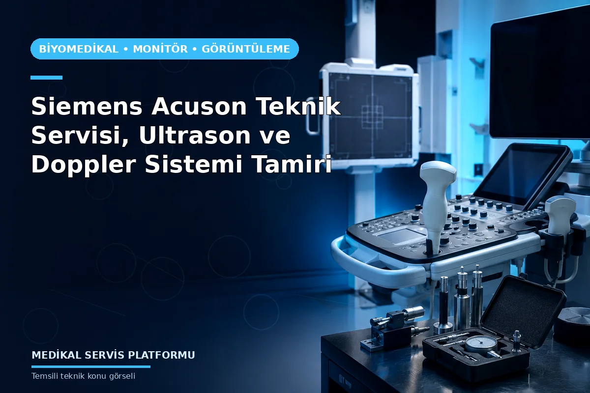 Siemens Acuson Teknik Servisi, Ultrason ve Doppler Sistemi Tamiri konusunu açıklayan temsili teknik görsel