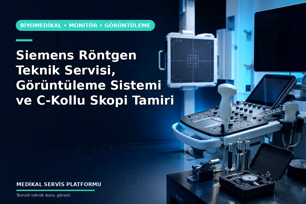 Siemens Röntgen Teknik Servisi, Görüntüleme Sistemi ve C-Kollu Skopi Tamiri konusunu açıklayan temsili teknik görsel