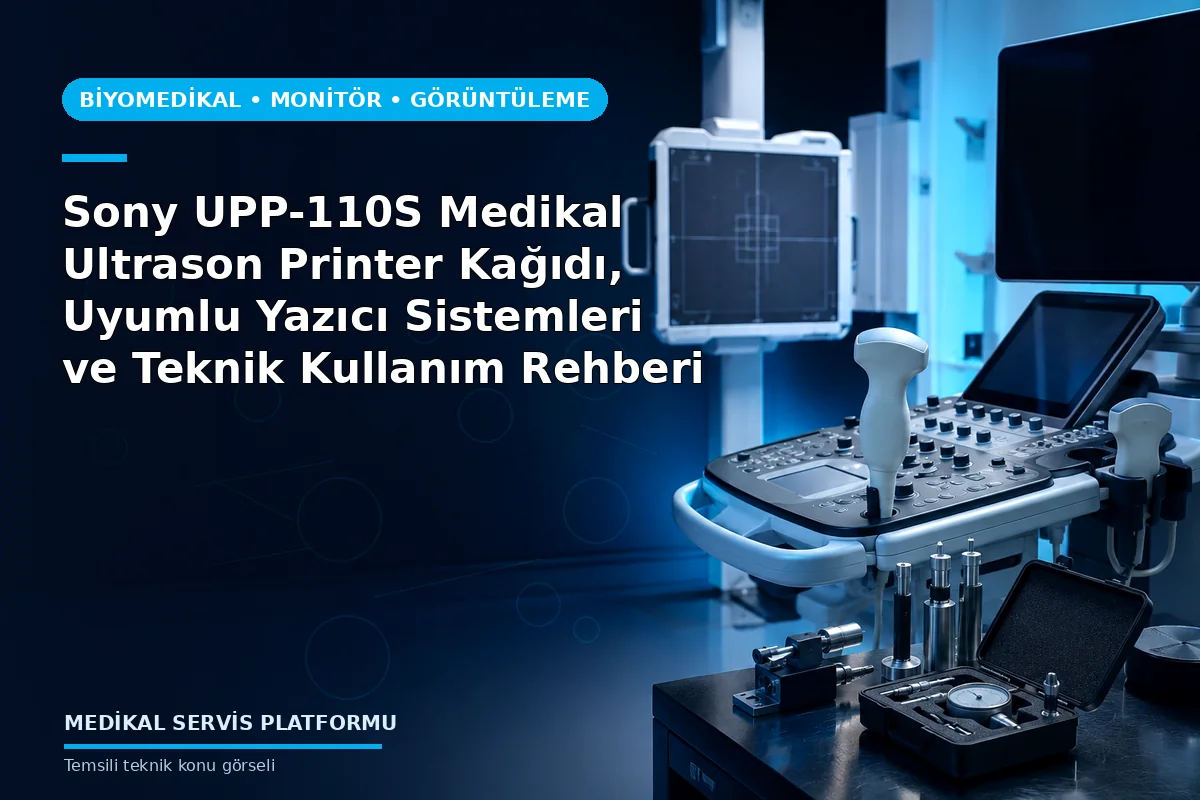 Sony UPP-110S Medikal Ultrason Printer Kağıdı, Uyumlu Yazıcı Sistemleri ve Teknik Kullanım Rehberi konusunu açıklayan temsili teknik görsel