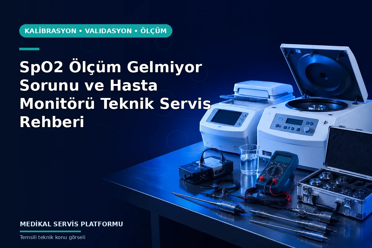 SpO2 Ölçüm Gelmiyor Sorunu ve Hasta Monitörü Teknik Servis Rehberi konusunu açıklayan temsili teknik görsel