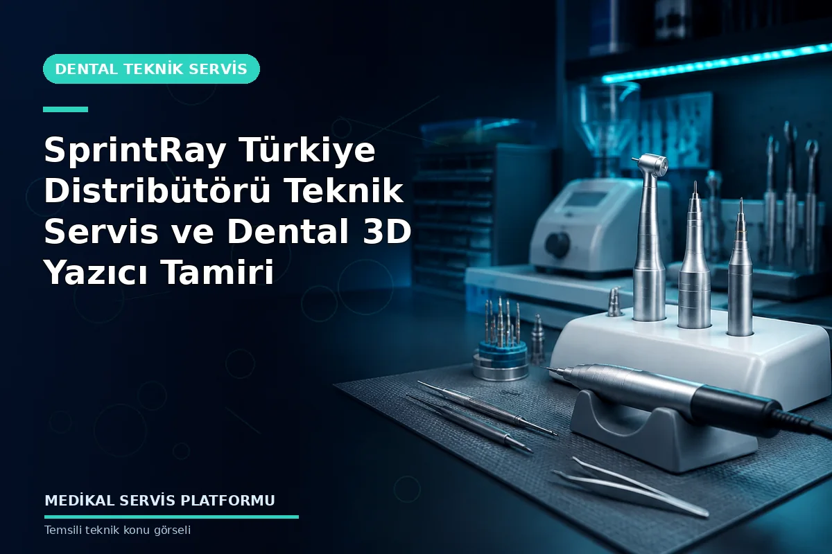 SprintRay Türkiye Distribütörü Teknik Servis ve Dental 3D Yazıcı Tamiri konusunu açıklayan temsili teknik görsel