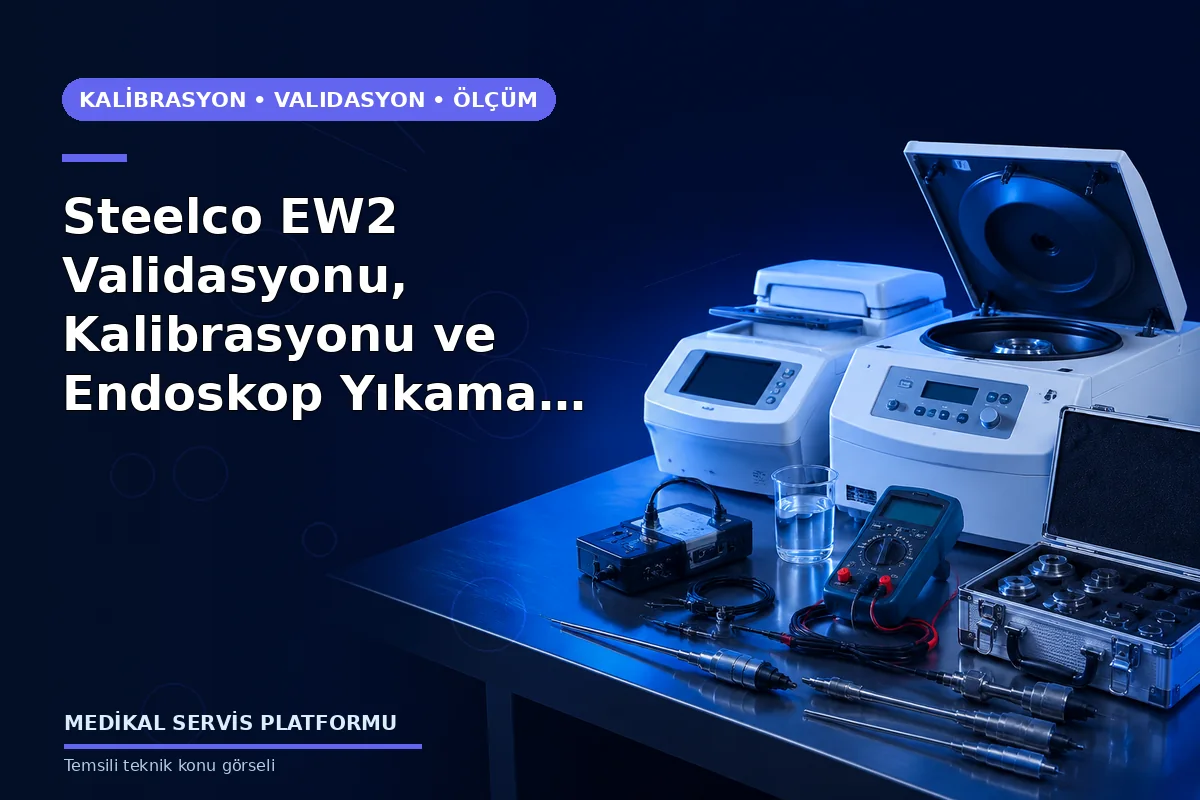 Steelco EW2 Validasyonu, Kalibrasyonu ve Endoskop Yıkama Dezenfeksiyon Analizleri Steelco EW2 Validasyonu, Kalibrasyonu ve Endoskop Yıkama Dezenfeksiyon Analizleri konusunu açıklayan temsili teknik görsel
