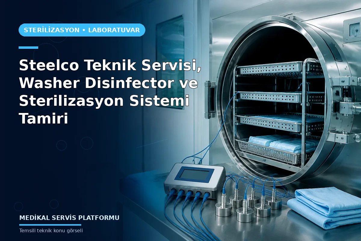 Steelco Teknik Servisi, Washer Disinfector ve Sterilizasyon Sistemi Tamiri Steelco Teknik Servisi, Washer Disinfector ve Sterilizasyon Sistemi Tamiri konusunu açıklayan temsili teknik görsel