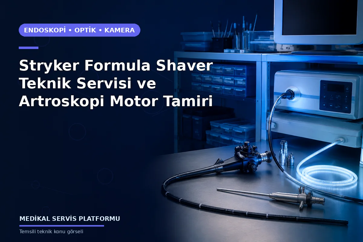 Stryker Formula Shaver Teknik Servisi ve Artroskopi Motor Tamiri konusunu açıklayan temsili teknik görsel