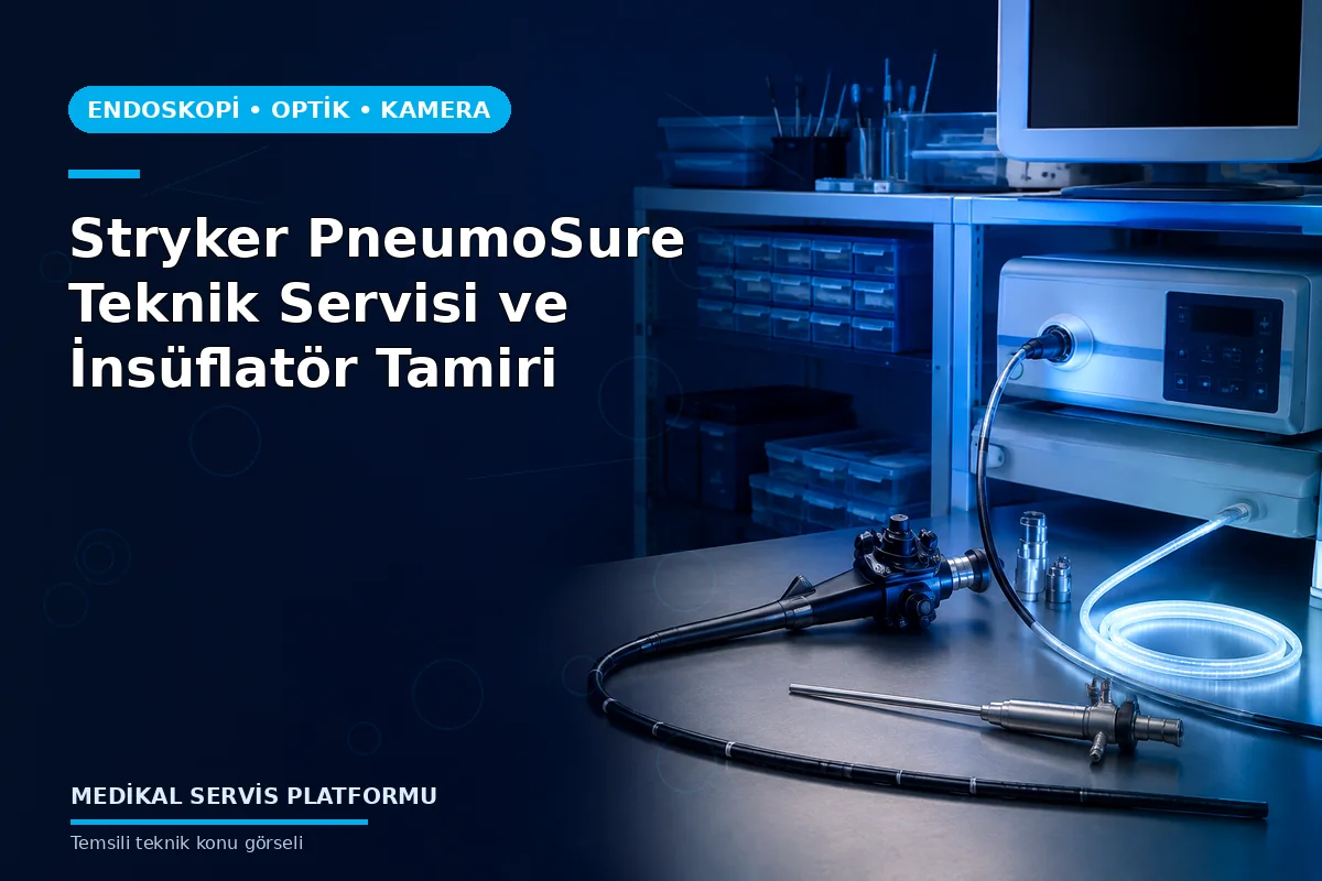 Stryker PneumoSure Teknik Servisi ve İnsüflatör Tamiri konusunu açıklayan temsili teknik görsel