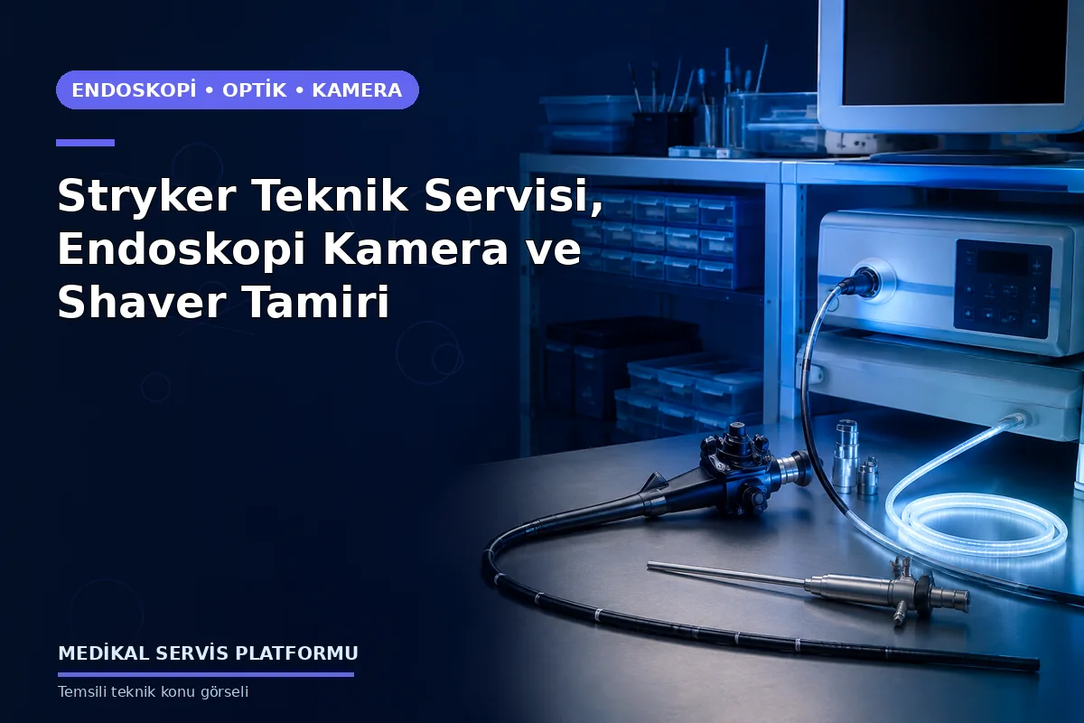 Stryker Teknik Servisi, Endoskopi Kamera ve Shaver Tamiri konusunu açıklayan temsili teknik görsel