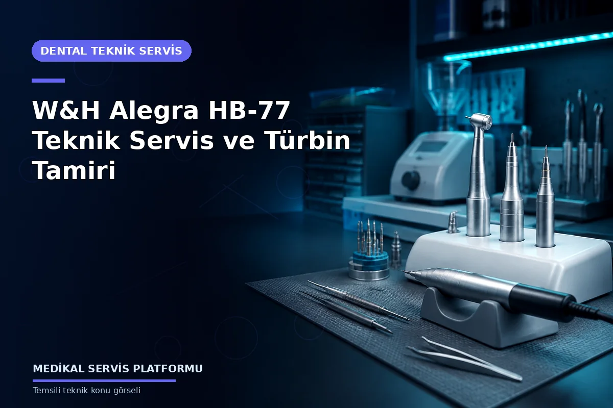 W&H Alegra HB-77 Teknik Servis ve Türbin Tamiri konusunu açıklayan temsili teknik görsel