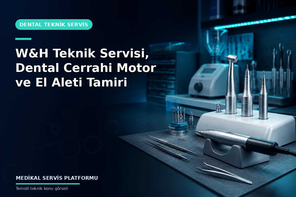 W&H Teknik Servisi, Dental Cerrahi Motor ve El Aleti Tamiri W&H Teknik Servisi, Dental Cerrahi Motor ve El Aleti Tamiri konusunu açıklayan temsili teknik görsel
