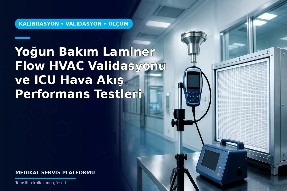 Yoğun Bakım Laminer Flow HVAC Validasyonu ve ICU Hava Akış Performans Testleri konusunu açıklayan temsili teknik görsel