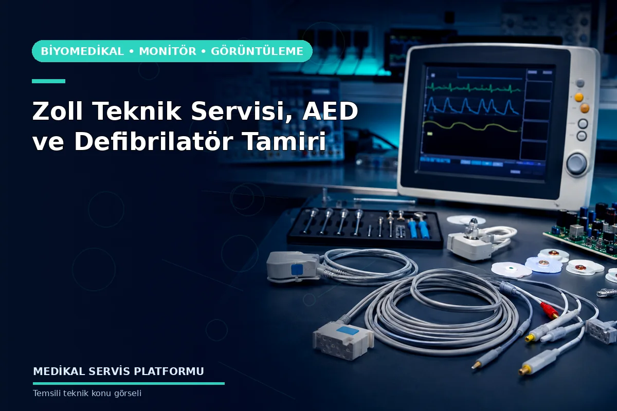 Zoll Teknik Servisi, AED ve Defibrilatör Tamiri Zoll Teknik Servisi, AED ve Defibrilatör Tamiri konusunu açıklayan temsili teknik görsel
